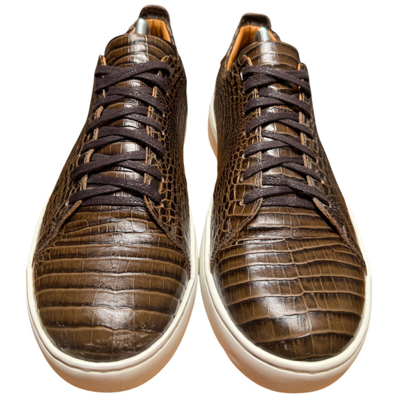 DONALD PLINER Alan Men\'s 10.5 Sport Sneaker Brown Croc Embossed Casual Shoe main image 6